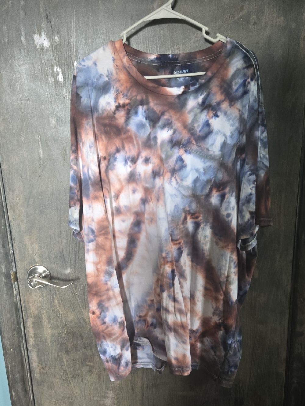 Old Navy Men's Tie-Dye Short Sleeve Tee - Blue & Brown